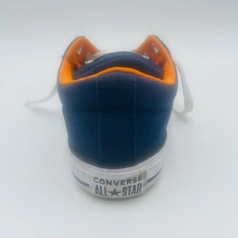 Converse All Star Laced Boys Sneaker Tennis Shoe's Blue White Orange - Jr Size 1